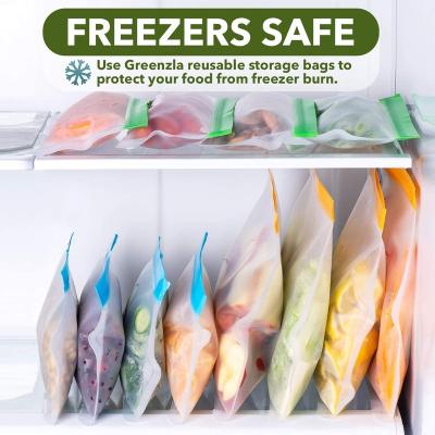 China Folding Reusable Food Storage Bags Ziplock Bags Leak Proof Freezer Bags For Kitchen Organization And Storage for sale