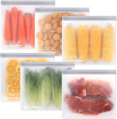 China BPA FREE Reusable Storage Bags Folding Extra Thick Freezer Bags Leak Proof Silicone and Plastic Free Lunch Bags for Food Meat Fruit for sale