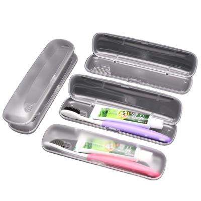 China Sustainable Clear Portable Toothbrush Storage Box Plastic Toothbrush Travel Foldable Bamboo Case for sale