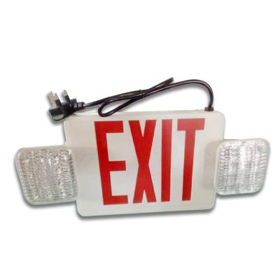 China Double Emergency Entrance Led Emergency Exit Signs With Twin Spot Light for sale