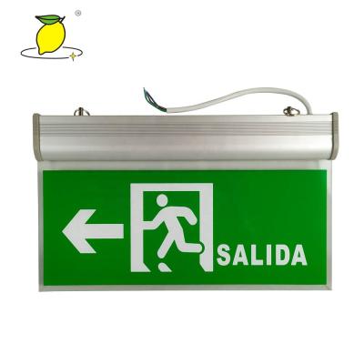 China Emergency Hanging Top Side Mounted LED Emergency Exit Sign Light for sale