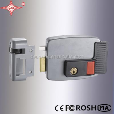 China CISA AX035 electric rim lock, big brass cylinder, used for access control AX035 12v system for sale