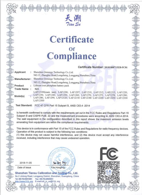 FCC - Shenzhen Grenergy Technology Co., Ltd.