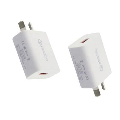 China SAA Certified Fast Charger QC3.0 AU Plug (CE FCC ROHS) Universal QC3.0 Ports Portable Mobile Charger 3.1 Fast Mobile Phone Usb Wall Charger AU AT for sale