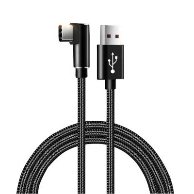 China 90 Degree L Shape Design For Mobile Game Players 90 Degree Elbow USB Cable Aluminum Alloy Braided 2.4a Charger Cable Phone Micro Usb Cable for sale