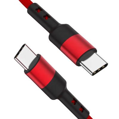 China COMPUTER Custom 2M 1.5M 60W 3A Palladium Charger Laptop Metal Male To Female Type Usb C To Usb C Cabo Red Braided Cable for sale