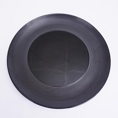 China Western Hotel Matte Black Desert Supply Plate 7 9 11 Inch Clay Dinnerware Resturant Plates for sale