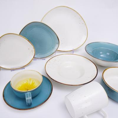 China Sustainable Manufacturer Promotion Dish Durable Ceramic Dish For Hotel Porcelain Tableware for sale