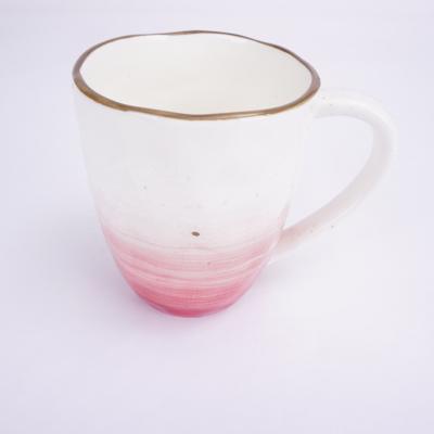 China 9 oz sustainable nordic ceramic mug with handpanited color porcelain mug for tea for sale