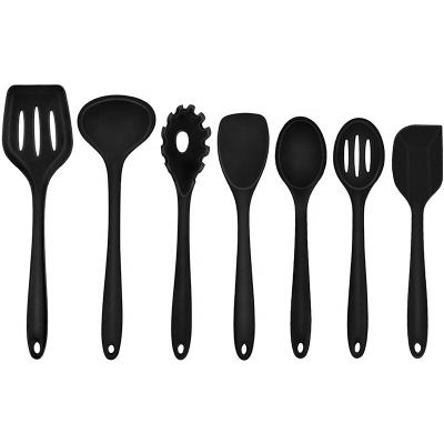 China Dishwasher Safe Silicone Cooking Sustainable Heat Resistant Utensil Set Of 7 Sets Turner Spoon Spatula Ladle Pasta Server Kitchen Utensil for sale