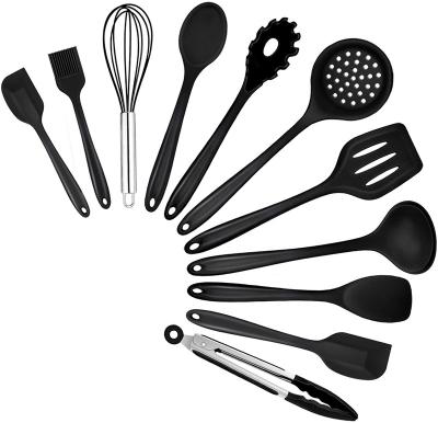 China Sustainable Heat Resistant 480F Kitchen Tools Kitchen Silicone Utensil Set Non Stick Utensil Sets Cooking Tools With Spatulas Slotted Spoon for sale