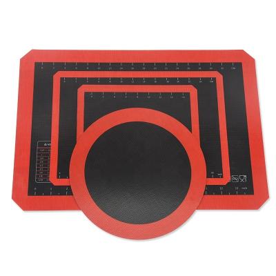 China 2022 New Design Viable Popular Black Silicone Baking Mat With Gauge For Bake Pan Tray Non-Stick Oven Liner Food Safe Baking Tray for sale