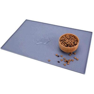 China Wholesale Waterproof Dog Food Mat Silicone Pet Mat With Edges For Food And Water Pet Feeding Rubber Tray for sale