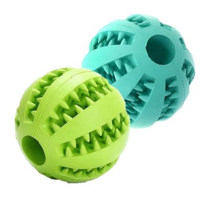 China Durable Durable Ball Strong Soft Rubber Teeth Chewing Playing IQ Treat Dog Chew Toy Freezable Cooling Teether Chew Toy For Puppies for sale