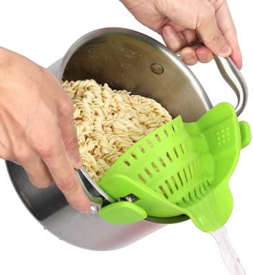 China Sustainable Silicone Food Pasta Sieve For Pots Pans And Bowls Vegetables Fruit Pasta Strainer Kitchen Gadgets Strainers And Colanders for sale