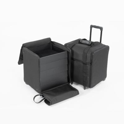 China ABS Tray Trolley New Design Airline Approve Rolled Carry On Zipper Suitcase Upright Makeup Jewelry Case Tools Storage Bag With Tray for sale