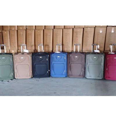 China Polyester Spot Goods In Cloth Embroidery 2 Wheel Travel Running Business Bag Sets Cheap Trolley Suitcase Bag Luggage Set for sale