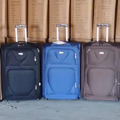 China Polyester Spot Goods In Cloth Embroidery 2 Wheel Travel Running Business Bag Sets Cheap Trolley Suitcase Bag Luggage Set for sale