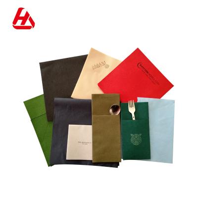 China Printed Table Napkin Gold Folding Napkins High Quality Types Paper Brown Color Paper Napkin for sale