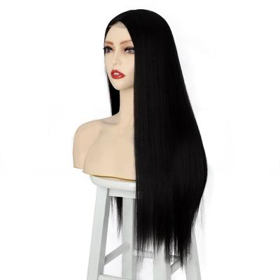 China European and American women's lace front wig small chemical fiber women's natural long straight hair wig headpiece lace wigs for sale