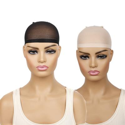 China For Commercial Wig Caps For Women's Polyester Stretch Hair Elastic Bottom Wigs Net Breathable Hair Net 2pcs for sale