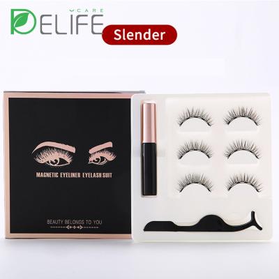 China Natural Magnetic Eyeliner Liquid Wicks Set Simulation Natural Thick Magnet Fake Magnetic Iron-absorbing 3d Stone Wicks for sale