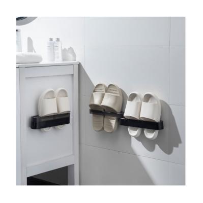 China High Quality Double Layer Folding Shoe Rack 8203 Bathroom Slipper Rack Bathroom Door Back Plastic Minimalist Wholesale Shoe Rack for sale