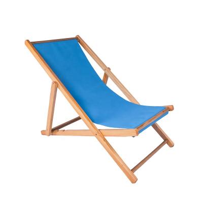 China Outdoor Beach Garden Weather Furniture Adjustable Folding Wooden Lounge Chair for sale