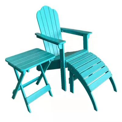 China Outdoor Furniture Set Folding Garden Weather Furniture Lounge With Footstool And Side Table Beach Chair for sale