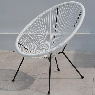 China Outdoor Outdoor Bistro Rattan Patio Garden Weather Furniture Plastic Chair With Metal Frame for sale