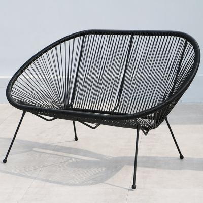 China Outdoor Weather Furniture Stacking 2 Seat Multicolor Egg Shaped Rattan Garden Patio Porch Chair for sale