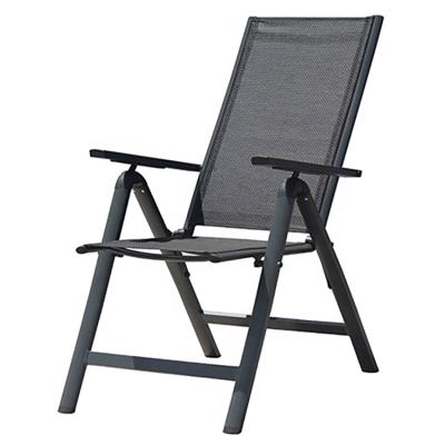 China Outdoor Adjustable Metal Frame 7 Position Weather Furniture Office Folding Camping Chair For Outdoor Garden for sale