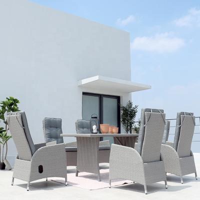 China Modern UV Resistant PE Rattan Outdoor Wicker Patio Dining Set For Garden Patio for sale