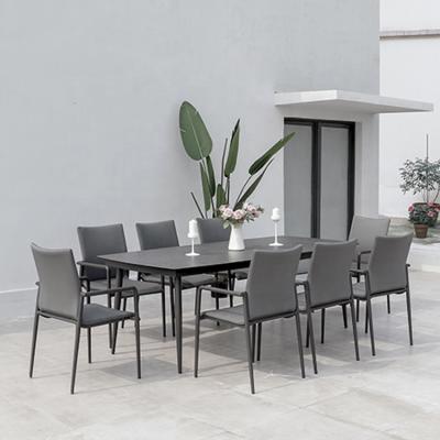 China Classic Modern Table And Garden Chair Dining Set For 9 Pcs Outdoor And Indoor for sale