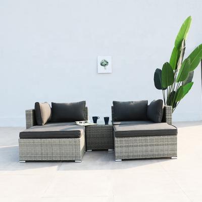 China Modern 5 Patio Garden Furniture Sofa Alu Rattan Set for sale