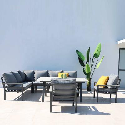 China Modern Casual Aluminum Outdoor Corner Dining Set In Vogue Style for sale