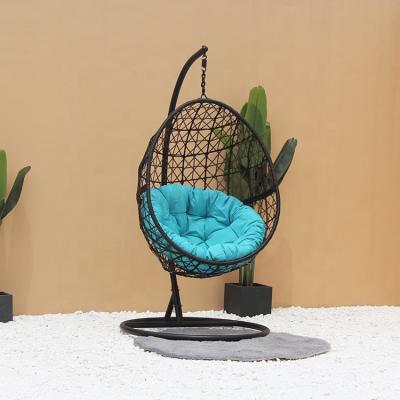 China Strong.durable indoor outdoor swing egg hanging chair with stand for garden patio for sale