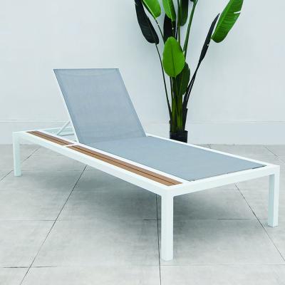 China Modern Adjustable Pool Garden Sun Chaise Lounger Outdoor Aluminum Extended Daybed for sale