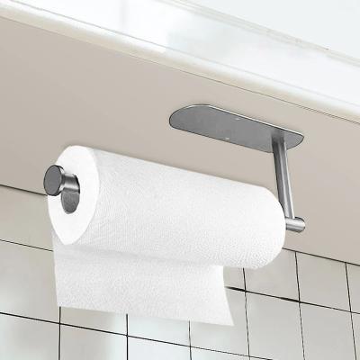 China Large Wall Mounted Toilet Paper Roll Holder Self-adhesive Tissue Holder Kitchen Roll Holder Stainless Steel Organizer for sale