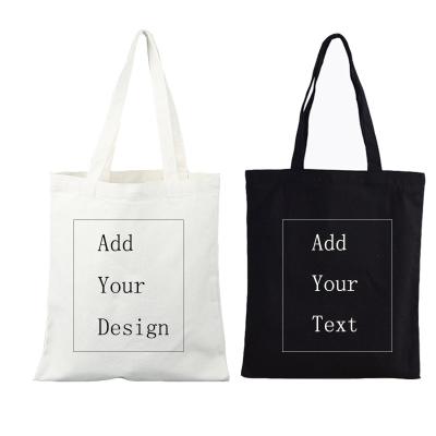 China DIY Tote Shopper Bag Women Canvas VIP Reusable Customizable Reusable Tote Bags Custom Name Women Ecobag Reusable Shopping Totes for sale