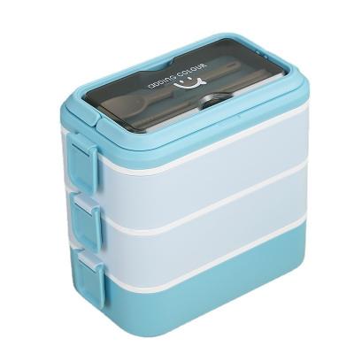 China Sustainable Premium Lunch Box 304 Stainless Steel Liner With Handle And Cutlery Single Layer Food Insulated Bento Box Divider for sale