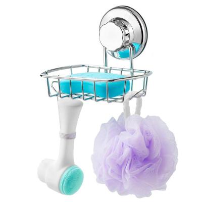 China Simple Bathroom Accessories Pour Shelf Shampoo Storage Rack Kitchen Storage Rack With Suction Cup Bathroom Organizer for sale