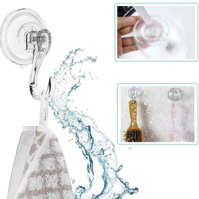 China Stored Free Transparent Hole Suction Cup With Hook Bathroom Wall Hanger Hooks Vacuum Sucker Hooks Kitchen Accessories for sale