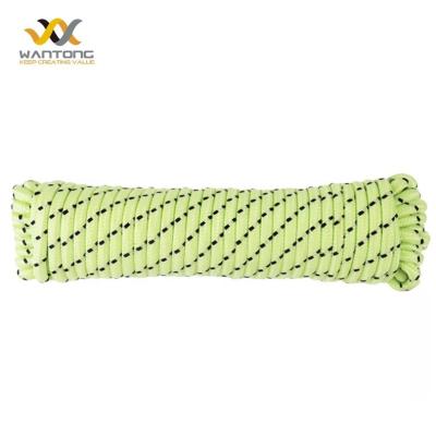 China Polypropylene 6mm Glow In The Dark Rope Reflective Rope PP Braided Rope 1/4