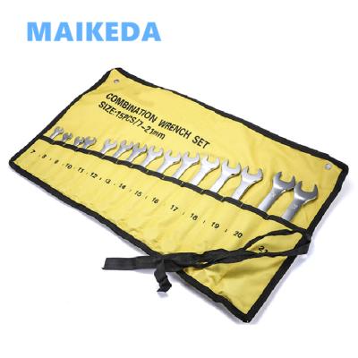 China 15Pcs 7-21Mm Carbon Steel Spanner Combination Wrench Set Universal Bicycle Chrome Vanadium Combination Wrench Set for sale