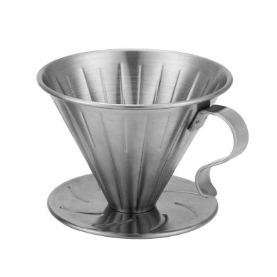 China Modern Coffee Machine Accessories Stainless Steel Coffee Filter Cup Drip Mug Pour Over Coffee Dripper Cone Filter Cup for sale