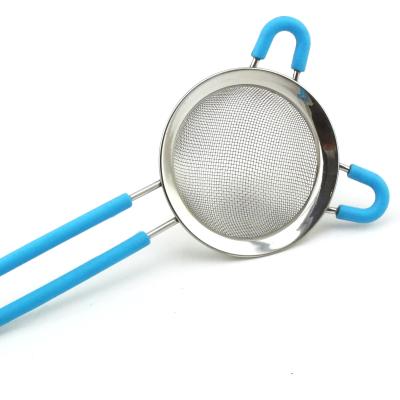 China Viable Premium Kitchen Tools Fine Quality Stainless Steel Mesh Strainer Wire Sieve Colander Flour Baking Sieve for sale