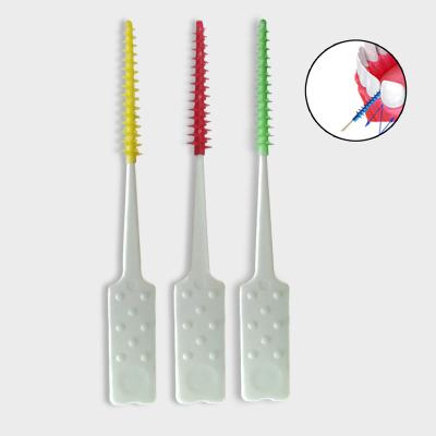 China Softer& Factory New Design Strip Tool Travel Interdental Brush Silicone Soft Silicone Cleaning Brush Flexible Wholesale Toothpick Plastic Tooth Brush for sale