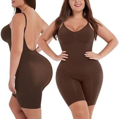 China Breathable A1005 Women's Seamless Soft Smooth Shaping Backless Bodysuit Shorts for sale