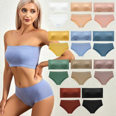 China Seamless Underwear Set Women Sexy Vest Wireless Thin Comfortable Bra Set for sale